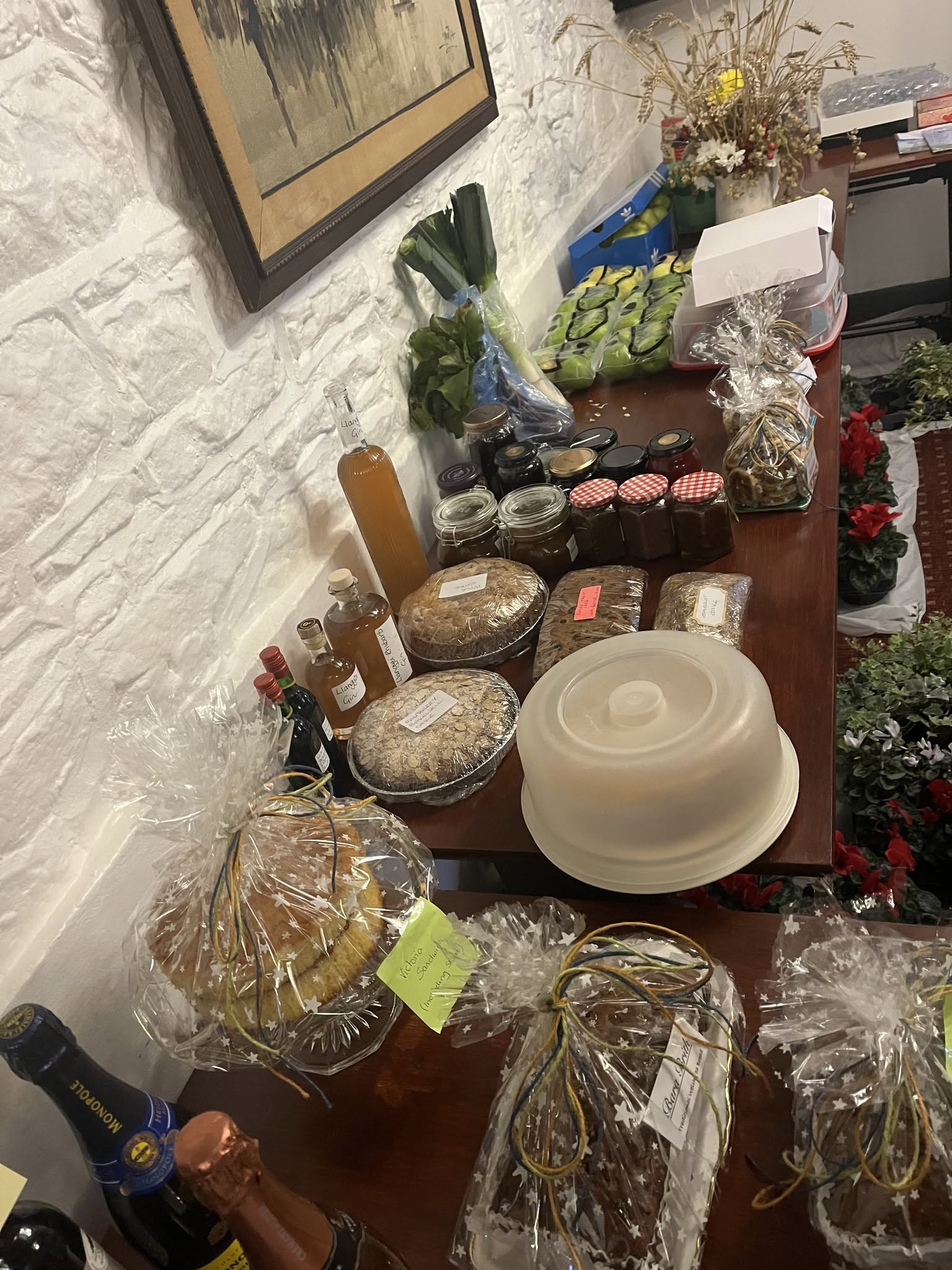 Produce and homemade goods for the Pumpkin Club Auction